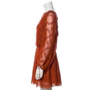 Zimmermann Dresses Zimmerman Alchemy Twine Embroidery Silk Copper Lace Bohemian Mini Dress Size 4 Poshmark